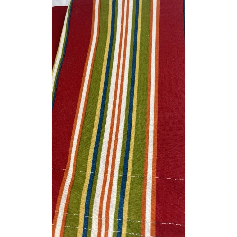Colorful Striped Valances Red Lined Custom Made Set Of 2 Summer Rainbow Stripes